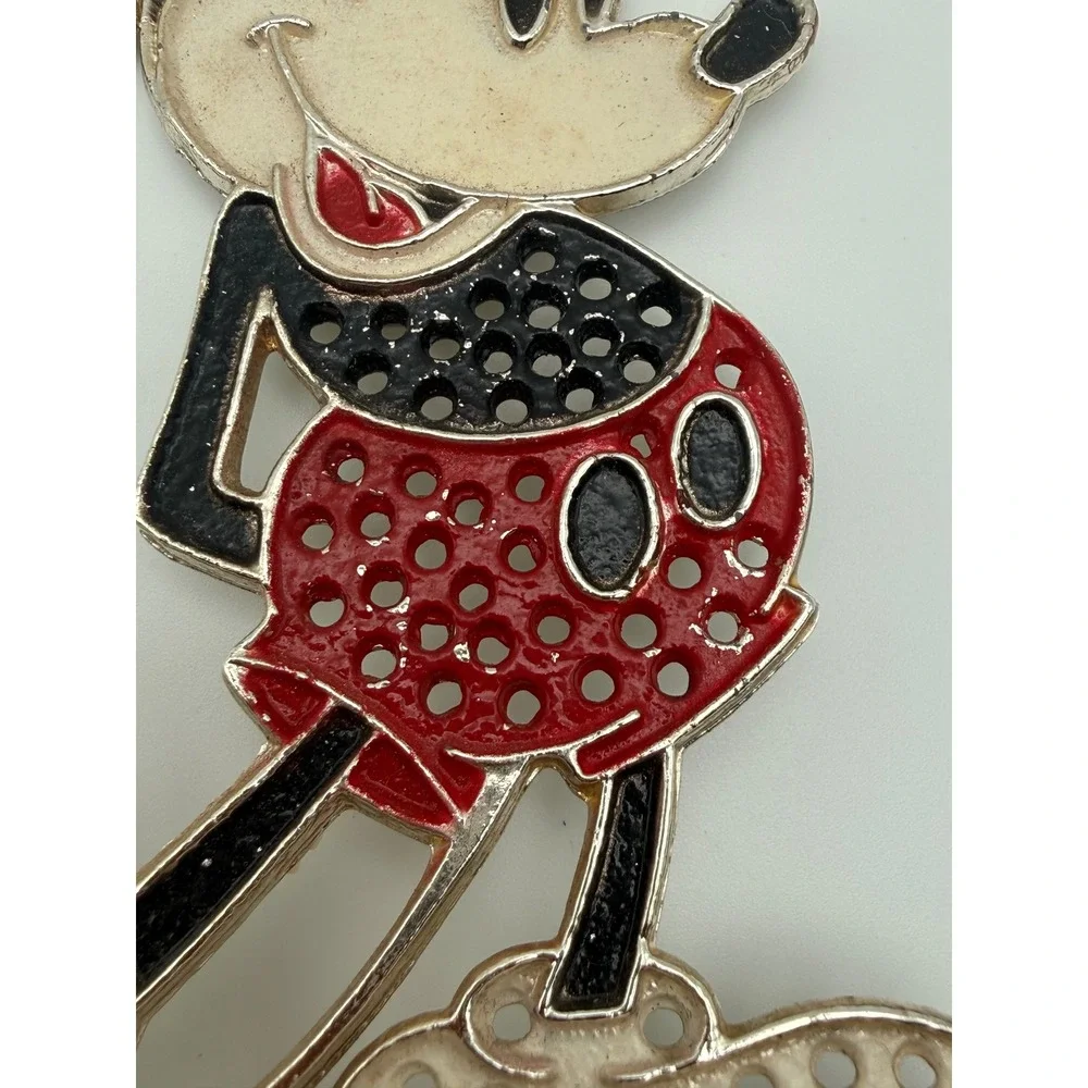 Vintage Walt Disney Productions Mickey Mouse Metal Earring Holder Stand Enamel
